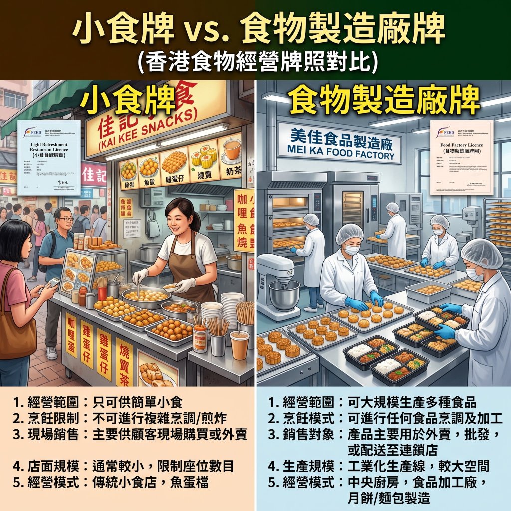 小食店裝修 | 小食牌與食物製造廠牌大不同，選錯牌照損失慘重